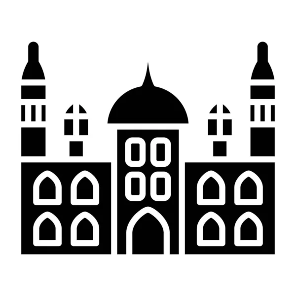 Taj Mahal Gebäude Web Icon Vektor Illustration — Stockvektor