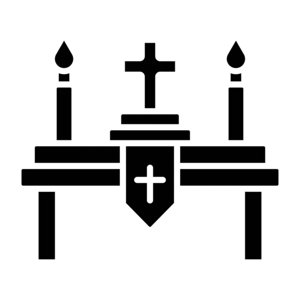 Altar Icon Simple Illustration Christian Cross Vector Icons Web — Stock Vector