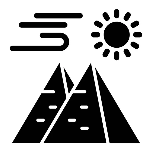 Icono Simple Pirámide Ilustración Vectorial — Vector de stock