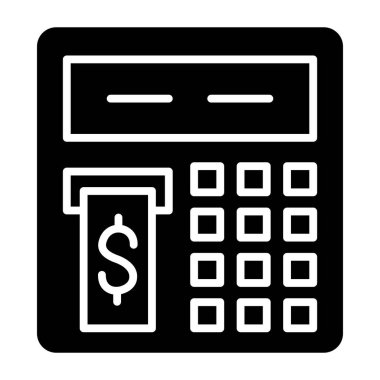 Atm basit simgesi, vektör illüstrasyonu