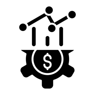 Pazar Tahminleri basit simge, vektör illüstrasyonu