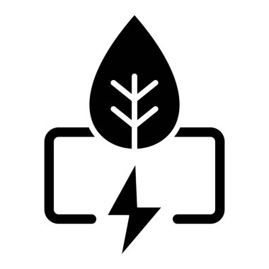 Yeşil Enerji basit simgesi, vektör illüstrasyonu