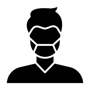 Yüz Maskesi basit simgesi, vektör illüstrasyonu