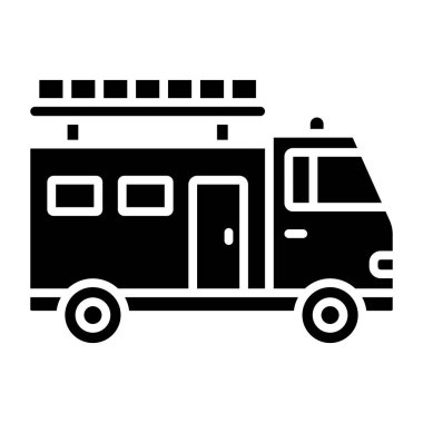 İtfaiyeci kamyonu. Web simgesi basit tasarım