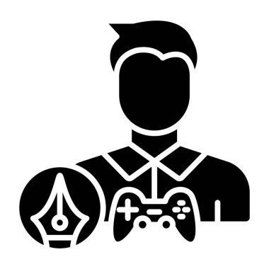 Oyun tasarımcısı. Web simgesi vektör illüstrasyonu