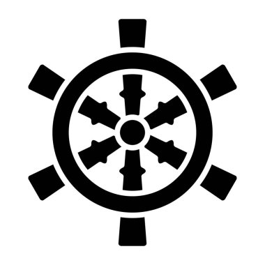 Tekne dümeni. Web simgesi basit illüstrasyon