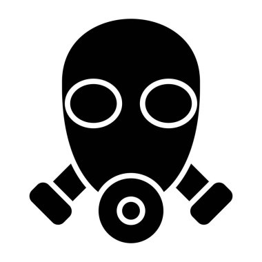 Gaz maskesi. Web simgesi vektör illüstrasyonu