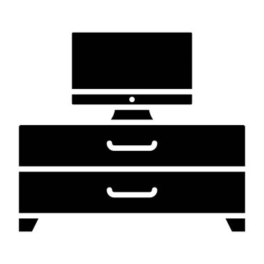 TV Stand simgesi, vektör illüstrasyonu 