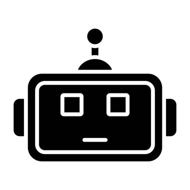 robot. Web simgesi basit illüstrasyon