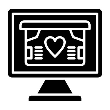 Çevrimiçi Bağış simgesi, vektör illüstrasyonu 