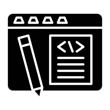 Kod simgesi vektör illüstrasyonunu düzenle