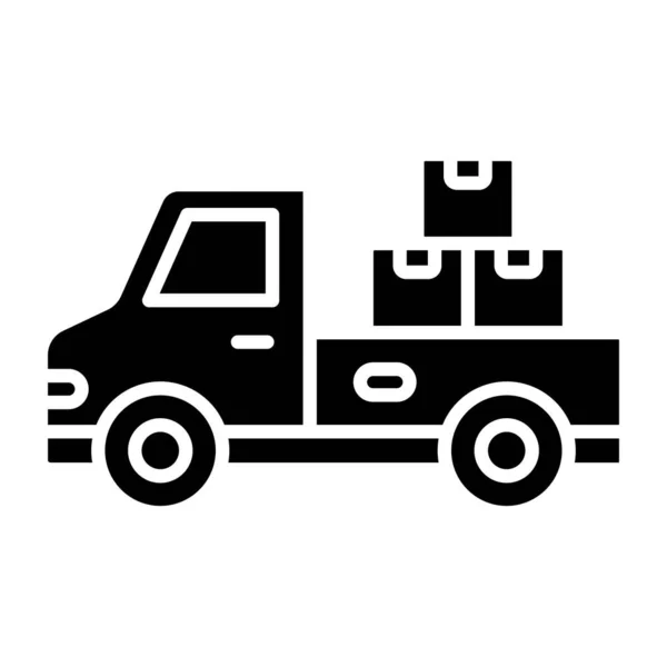 Ikon Sederhana Cargo Truck Ilustrasi Vektor - Stok Vektor