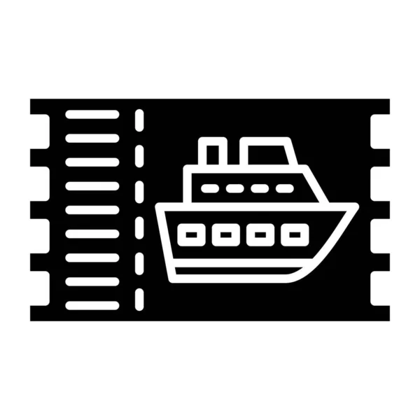 Εισιτήριο Κρουαζιερόπλοιου Απλή Απεικόνιση — Διανυσματικό Αρχείο
