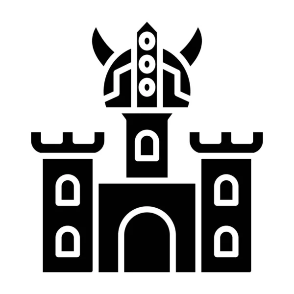 Castle Tower Icon Outline Illustration Medieval Building Vector Icons Web — Stock Vector