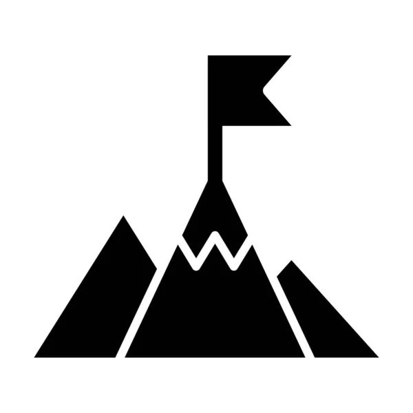 Montaña Pico Icono Vector Ilustración — Vector de stock