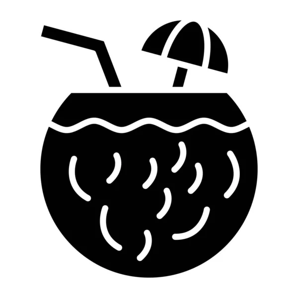 Coconut Drink Icono Vector Ilustración Diseño Simple — Archivo Imágenes Vectoriales