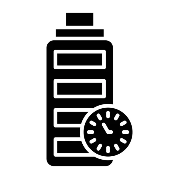 バッテリーの持続時間アイコンのベクトルイラスト — ストックベクタ