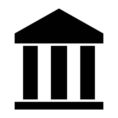 Banka binası simgesi, vektör illüstrasyonu