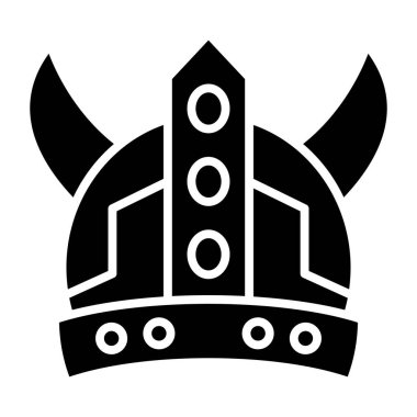 Viking Miğferi basit simgesi, vektör illüstrasyonu 