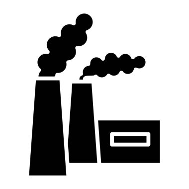 Fabrika binası ikon vektör illüstrasyonu