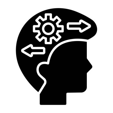 Beyin fırtınası. Web simgesi vektör illüstrasyonu