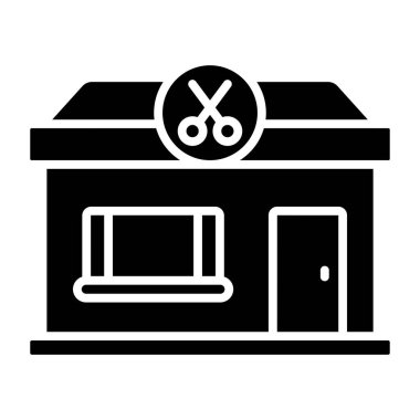 Berber dükkanı simgesi, vektör illüstrasyonu