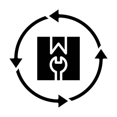 Ürün Yeniden Üretim simgesi, vektör illüstrasyonu 