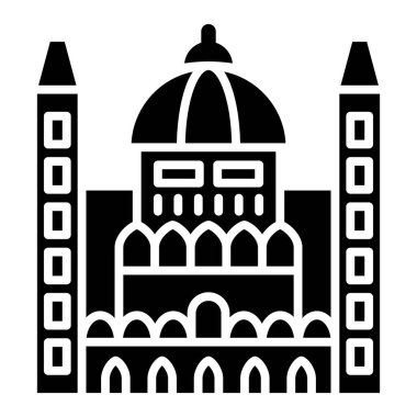 Macar Parlamentosu simgesi, vektör illüstrasyonu 