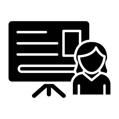 Öğretmen simgesi, vektör illüstrasyonu 