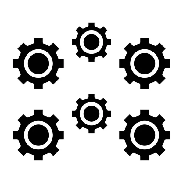 Ikon Gigi Ilustrasi Datar Roda Gigi Untuk Web - Stok Vektor
