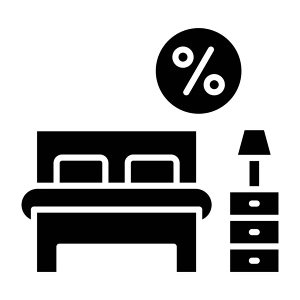 Room Discount Web Icon Simple Illustration — Stock Vector