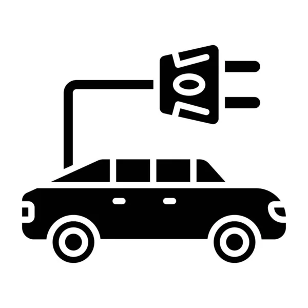Elektryczna Ikona Samochodu Ilustracja Wektora — Wektor stockowy