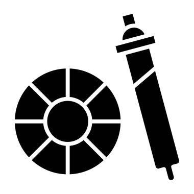 Renkli Tekerlek simgesi, vektör illüstrasyonu 