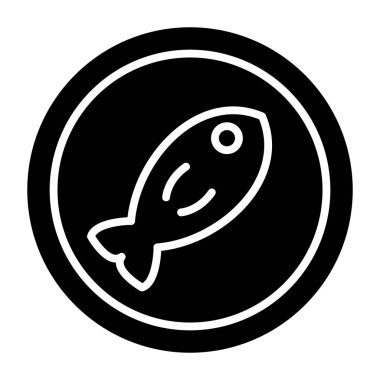 balık simgesi, vektör illüstrasyonu 