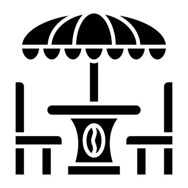 Kahve Terası simgesi, vektör illüstrasyonu 