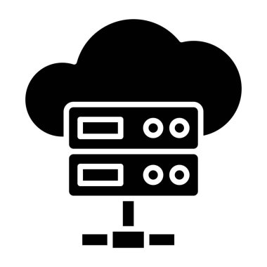 Sunucu Hizmetler simgesi, vektör illüstrasyonu basit tasarım