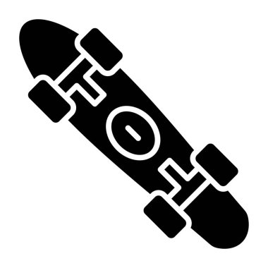 Kaykay ikonu. Beyaz arkaplanda izole edilmiş web tasarımı için basit spor ekipman vektör simgeleri çizimi