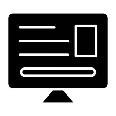 Bilgisayar. Web simgesi basit illüstrasyon