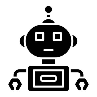 robot. Web simgesi basit illüstrasyon