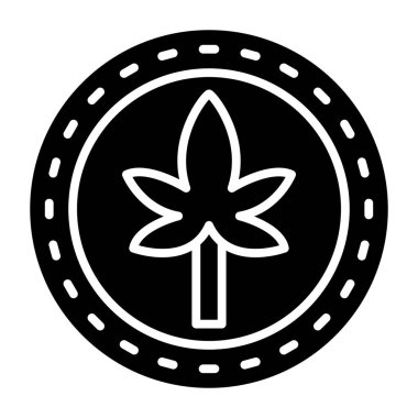 Kenevir yaprağı ikonu. Ana hatlarıyla marihuana bitki vektör çizimi ve web tasarımı. Kenevir yaprağı simgelerinin basit biçimi