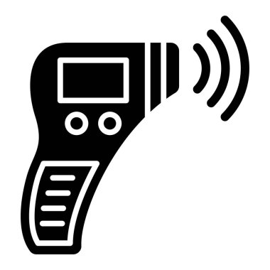 termometre silah simgesi, vektör illüstrasyonu 