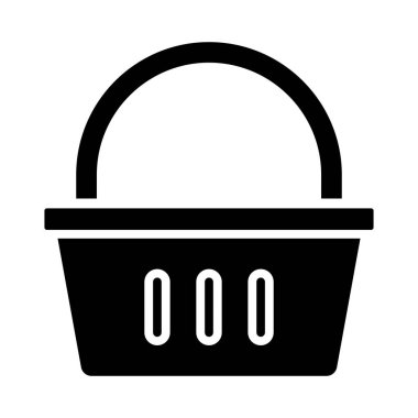 Alışveriş sepeti simgesi, vektör illüstrasyonu