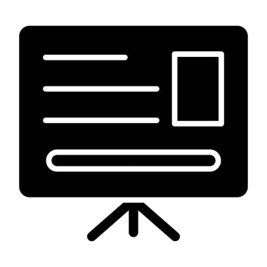 Sunum. Web simgesi basit illüstrasyon