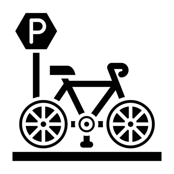 Ícone Estacionamento Bicicleta Ilustração Vetorial —  Vetores de Stock