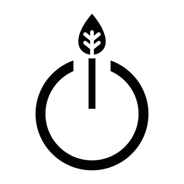 Эко Кнопка Питания Веб Иконка Простой Дизайн — стоковый вектор