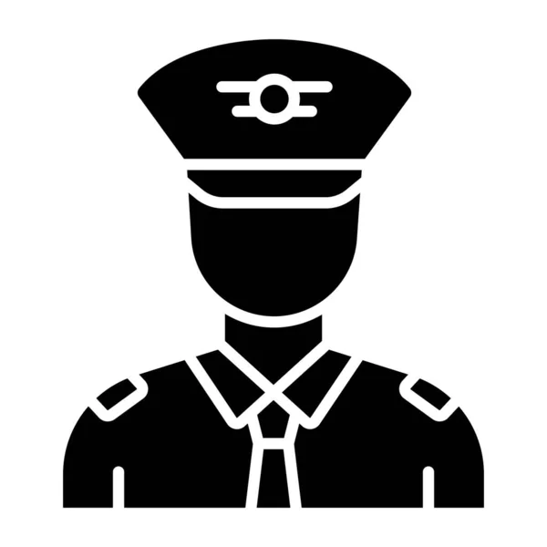 Illustrazione Vettoriale Icona Agente Polizia — Vettoriale Stock