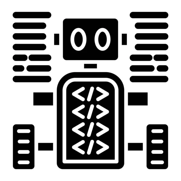 Programmed Robot Web Icon Simple Design — Stock Vector