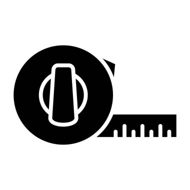 Teyp Ölçü simgesi, vektör illüstrasyonu