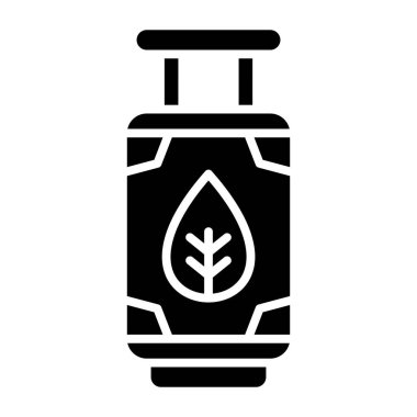 Biyogaz Silindir simgesi, vektör illüstrasyonu