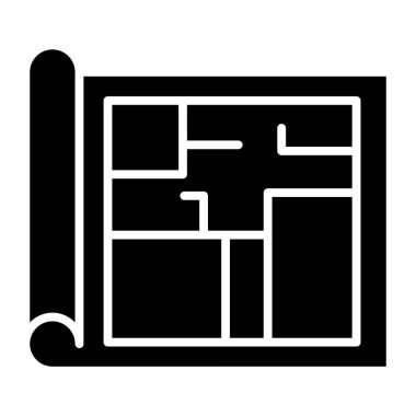 Kat Planı simgesi, vektör illüstrasyonu